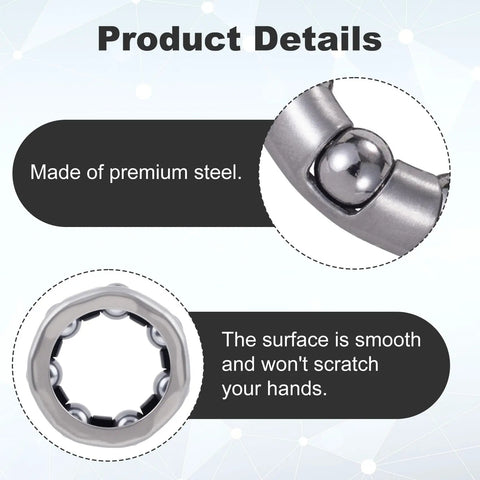 Close-up of Four Pack 0.2 Inch Ball Bicycle Bearing Set for Crank Bottom Bracket Axle Replacement showing smooth surface details.