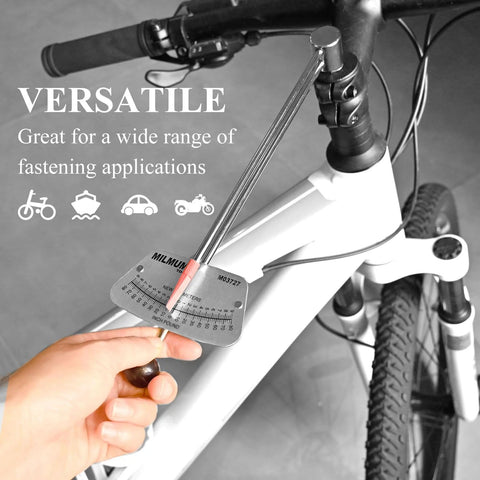 MILMUMU 1/4-in drive beam torque wrench with metal scale used on a bicycle frame