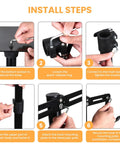 Installation steps for Heavy Duty Bike Floor Stand For Indoor Garage Upright Storage Rack with Adjustable Hooks