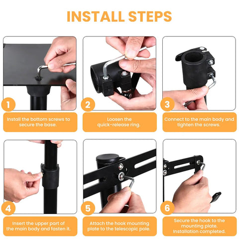Installation steps for Heavy Duty Bike Floor Stand For Indoor Garage Upright Storage Rack with Adjustable Hooks