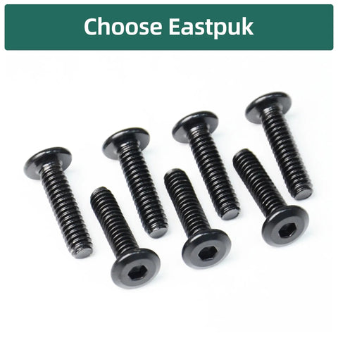 Heavy Duty M6 Socket Head Cap Screws 40mm Fully Threaded 304 Stainless Steel Black Zinc Plated furniture bolts on a white background.