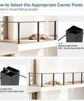 Slick Black 36 Inch Cable Railing Corner Post Featuring Ten Pre Drilled Deck Mounting Holes used on modern balcony with dog.