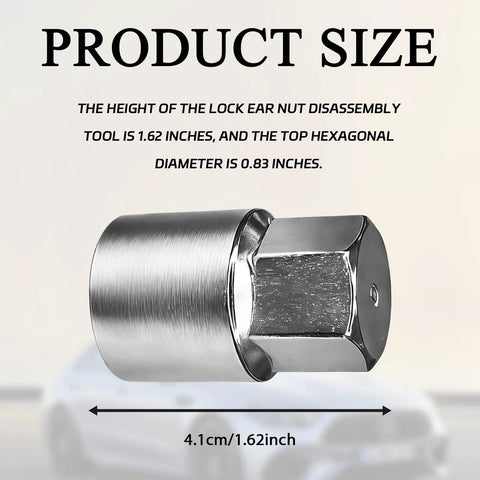 Go To Wheel Lock Key D Type Universal Lug Nut Remover Tool For Toyota And Lexus Cars Camry Corolla Tacoma Highlander RX ES GX Anti Theft Socket Wrench Replacement showing size dimensions.