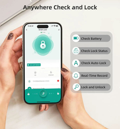 User accessing the Smart Life App to control the Slick WiFi Smart Deadbolt And Keyless Entry Door Lock With No Sweat App Connect.