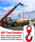 1 Ton Swivel Lifting Hook With Safety Latch Industrial Grade Heavy Duty Alloy Steel One Piece Casting Heat Treated With Waterproof Galvanized Coating Corrosion Resistant For Rigging Hoisting used to lift a boat with a crane