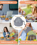 Microwave Ramen Cooker Bowl With Chopsticks And Spoon, Dishwasher Safe And BPA Free, Gray Ramen Bowl For Office Use