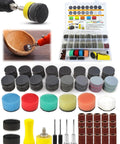 Versatile 482 PC 1 Inch Sanding Disc And Drum Set For Dremel Rotary Tool Wet Dry Polishing Kit displayed with accessories
