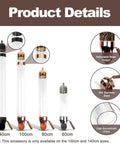Wall Mounted Coffee Bean Dispenser With Clear Glass Tube, Two Point Seven Kg Capacity Adjustable Funnel For Tea Candy Grains, showcasing 140cm, 100cm lengths.