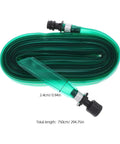 Flat Soaker Hose With Perforated Holes For Even Yard Watering Flexible PVC Low Profile Sprinkler Hose 7.5m coiled with connectors visible