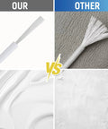 Comparison of white appliance touch-up paint brush tips and texture, highlighting precise application and smooth finish.