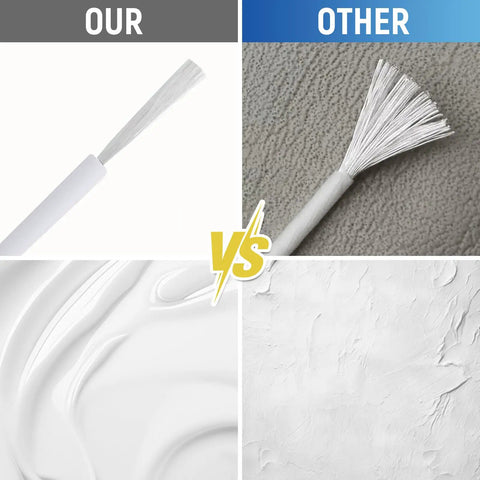 Comparison of white appliance touch-up paint brush tips and texture, highlighting precise application and smooth finish.