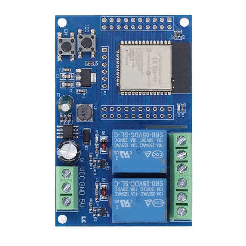Dual Channel 5V Relay Module For ESP32 Maker Friendly, 4MB Flash Large Capacity Programmable Relay Board top view