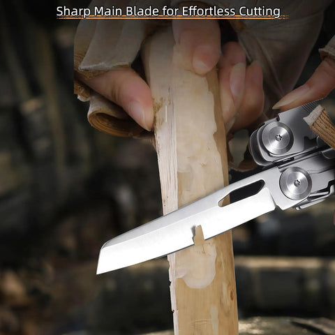 All In One Multitool Pliers With Replaceable Wire Cutters And Glass Hammer Premium Steel Cutting Wood