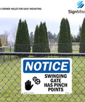 Heads Up Well Water In Use At This Location Notice Sign Durable Plastic Sign For Indoor Or Outdoor Use 14 Inch By 10 Inch Size Perfect For Construction Sites Warehouses And Shops Keep Your Workplace Safe USA Made. 14x10 plastic notice sign mounted on chain-link fence