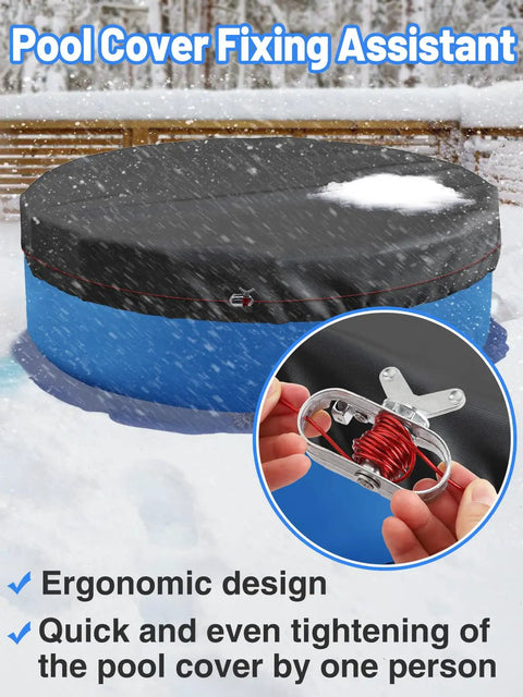 Pool Cover Cable And Winch Kit With 100 Ft Plastic Coated Steel Wire And Heavy Duty Zinc Alloy Spring Loaded Ratchet for winterizing pool.