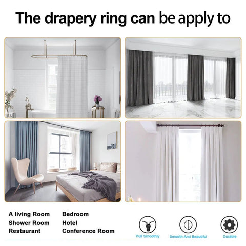 Antique Brass Curtain Rings With Eyelets For Up To One Point Two Inch Curtain Rods Set Of 30 Dope Heavy Duty Steel Drapery Rings