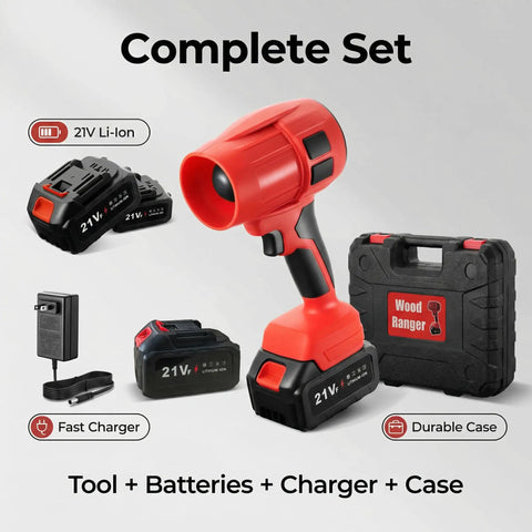 21V Cordless Leaf Blower With Dual 4.0Ah Batteries, Brushless Motor, Turbo Power For Quick Yard Cleanup, complete set with charger and case
