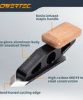 Slick Spear Point Chisel Plane Built Tough For Tight Corners And Narrow Angles Ideal Plug Trimming Companion Featuring Hella Precise Edge Smoothing For Woodworking Crews Including Heavy Duty Adjustment Wrench, showcasing aluminum body and maple handle.