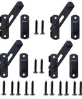 4 Pack 180 Degree Flip Sliding Barn Door Latches with screws, Stainless Steel Gate Locks Matte Black Finish Built To Last Durable Hardware