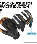 Water Repellent Goat Leather Mechanic Gloves For High Dexterity And All Day Comfort Heavy Duty Rigger Work Glove With Anti Vibration And Abrasion Protection Touchscreen Compatible Size M Brown showing 3D PVC knuckle design
