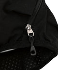 Close-up of zipper on Hydration Vest Pack With Breathable Nylon Water Bladder Compatible Adjustable Chest Straps Multiple Pockets
