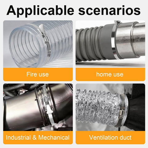 Beefy 4 Inch Dryer Vent Clamp Made From 304 Stainless Steel Worm Gear Hose Clamp Adjustable 91 114mm Key Type Clamps in use options