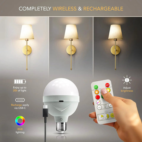 Modern Wireless Wall Sconces Set Of Two with gold finish, remote, and adjustable brightness for accent lighting.