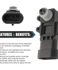 Built Tough Fuel Tank Pressure Sensor Plug And Play Evap Vapor Gauge Compatible With Chevy Buick Cadillac Gm Delphi Third Gen Engine Management close-up image showing connector and sensor details.