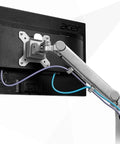 Rock Solid Dual Monitor Arms For 17 To 32 Inch Screens With Mechanical Spring Tension and Smooth Glide aluminum arm mounted on Acer monitor.