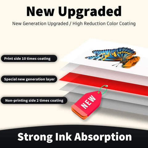 Image showing layers of DTF Transfer Film A4 100 Sheets Double Sided Matte Premium DTF Paper For Dark Fabrics And Color T Shirts.