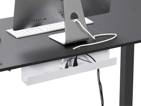 Under Desk Cable Tray With Steel Wire Management For Power Strips And Adapters Hidden Cable Organizer installed under desk