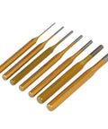 Heavy Duty 7 Piece Roll Pin Punch Set Featuring Tough Alloy Steel Construction With Chisel And Cone Tips For Precise Machinery Maintenance And Watch Repair Tasks Across All Sizes From 2 To 10mm, 7-piece alloy steel punches