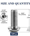 Built Like A Tank 1/4-20 X 3/4 Button Head Socket Cap Bolts 10 Pack 304 Stainless Steel with dimensions displayed.