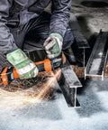 Professional Cordless Angle Grinder Runs Smooth And Hits Hard With Multi Volt Battery Interface Built Tough for cutting metal.