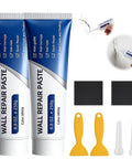Two Tubes Quick Drying Drywall Repair Paste Kit With Scrapers And Sandpaper No Fuss Wall Mending Compound For Cracks And Holes