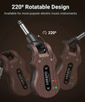 Image of 5.8GHz Wireless Guitar System With 24-Bit Audio Transmission, featuring a 220° rotatable plug design in brown.