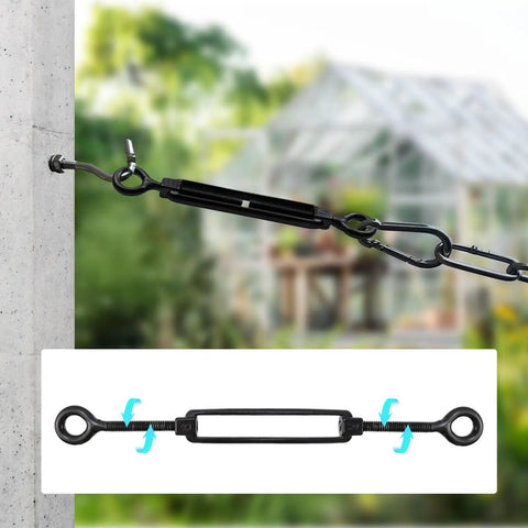 M6 Turnbuckle Eye To Eye Heavy Duty Cable Railing Hardware Kit In 304 Stainless Steel Black Finish 4 Pcs 0 To 180 Degree Rotation used on post