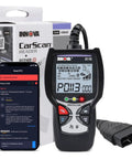Easy No Fuss Check Engine Code Reader And Scanner For 1996 And Later OBDII Cars with packaging and diagnostic screen displayed