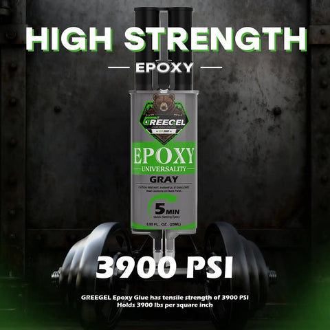 Two Part Grey Epoxy Glue For Metal Wood And Plastic No Mess Mixing Fast Five Minute Set Epoxy Adhesive In A 0.85 Oz Syringe