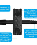 Heavy Duty 4 Way Zerk Grease Fittings Tool Set for quick removal of damaged fittings and rethread navigation guide.