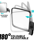 Universal Golf Cart Side Mirrors No Drilling Needed, 180 Degree Folding Rear View shown in adjustable position