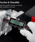 True Wireless Digital Caliper 0-6 Inch 150mm With One-Click Data Transfer, stainless steel, large LCD display showing 12.00 mm