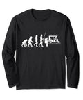 Fresh Dope Tuk Tuk Rickshaw Vintage Italian Scooter Long Sleeve Tee Classic Fit Casual Streetwear Graphic Top for road trip vibes, black cotton blend.