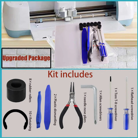 24 Pack Rubber Roller Replacement Sets For Cricut Maker And Maker 3 With Clip Rings, Roller Resolution, Pro Grade Repair Tools For Precise Feeding, Easy DIY Fix For Craft Machines; roller kit