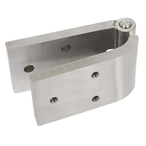 Ford Bronco Door Hinges Kit Left And Right For 1966-1977, Galvanized Silver Finish, 304 Stainless Steel, single hinge close-up.