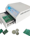 Automatic Infrared And Hot Air Reflow Oven For PCBs 0-280C Adjustable Temperature SMD SMT BGA Rework Station with pull-out tray