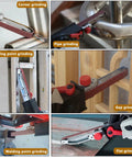 Solid Belt Sander Attachment For Angle Grinder Fits 4 5 Inch Tools and US 5 8 To 11 Thread with sanding belt for precise gap grinding.