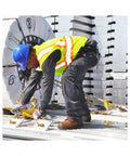 Worker using Heavy Duty Ratchet Load Binder For 3/8 To 1/2 Inch Grade 70 Transport Chain, 360 Degree Swivel Hooks, 9,200 Lbs SWL on flatbed