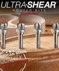 Pro Grade 3 Piece Bowl And Tray Router Bit Set With Half Inch Shank Solid Carbide Heads Three Fluted Design For Sharp Woodworking Curves Built Like A Tank In Usa