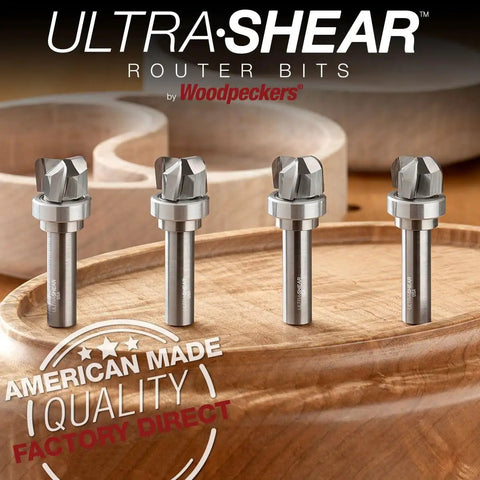 Pro Grade 3 Piece Bowl And Tray Router Bit Set With Half Inch Shank Solid Carbide Heads Three Fluted Design For Sharp Woodworking Curves Built Like A Tank In Usa